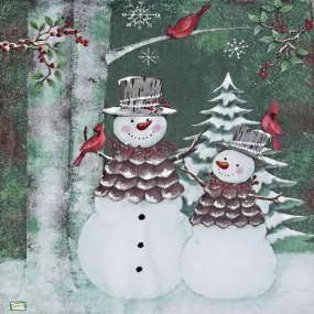 2 paper napkins snowman 47