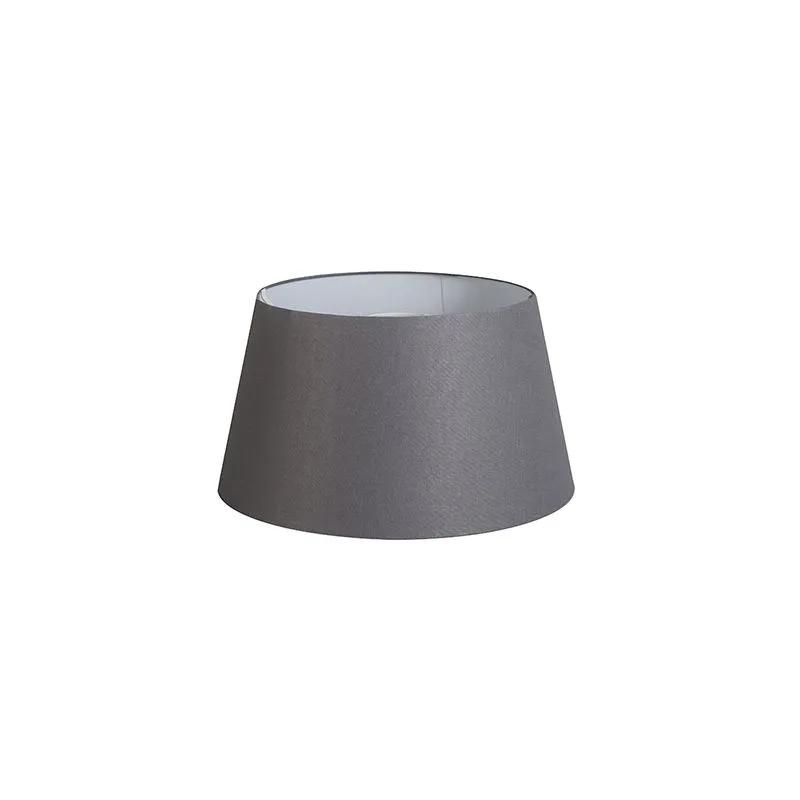 Abat-jour 32cm rond DS E27 lin gris foncé