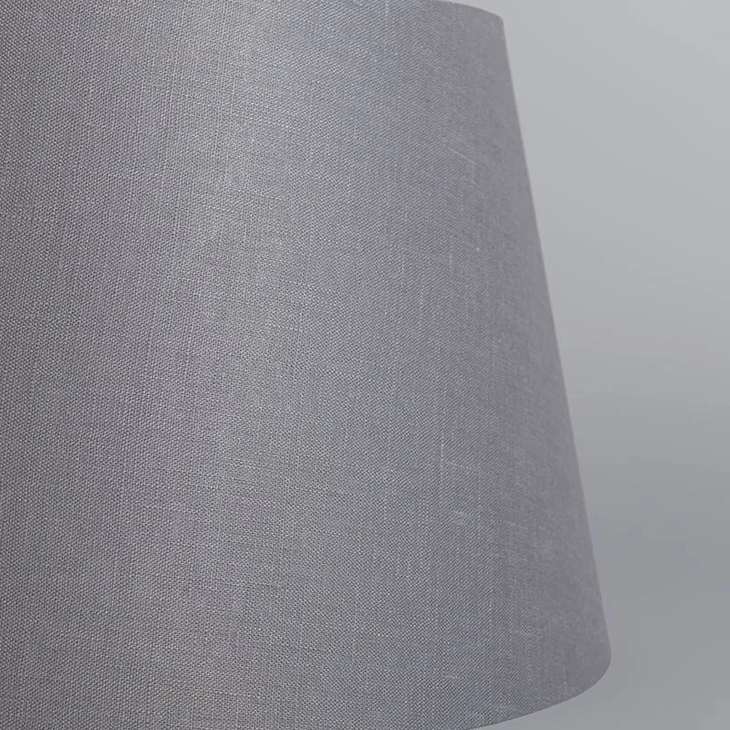Abat-jour 32cm rond DS E27 lin gris foncé