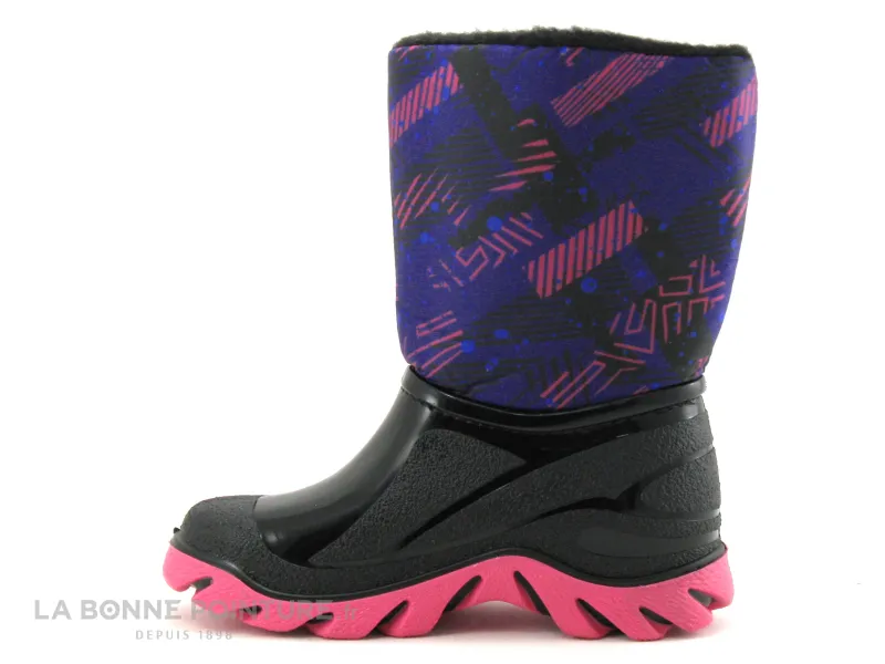 Children's Boots for Rain and Snow: LICO PLAYER 730032 Black Pink Blue - Girls' Snow Boots