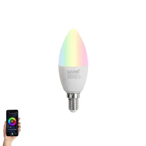 Ampoule LED intelligente E14 C37 opale RGBW 4,9 W 470 lm 2700-6500 K