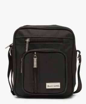 black small canvas men's messenger bag