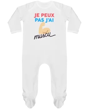 Body Pyjama Bébé je peux pas j'ai muscu par Ruuud