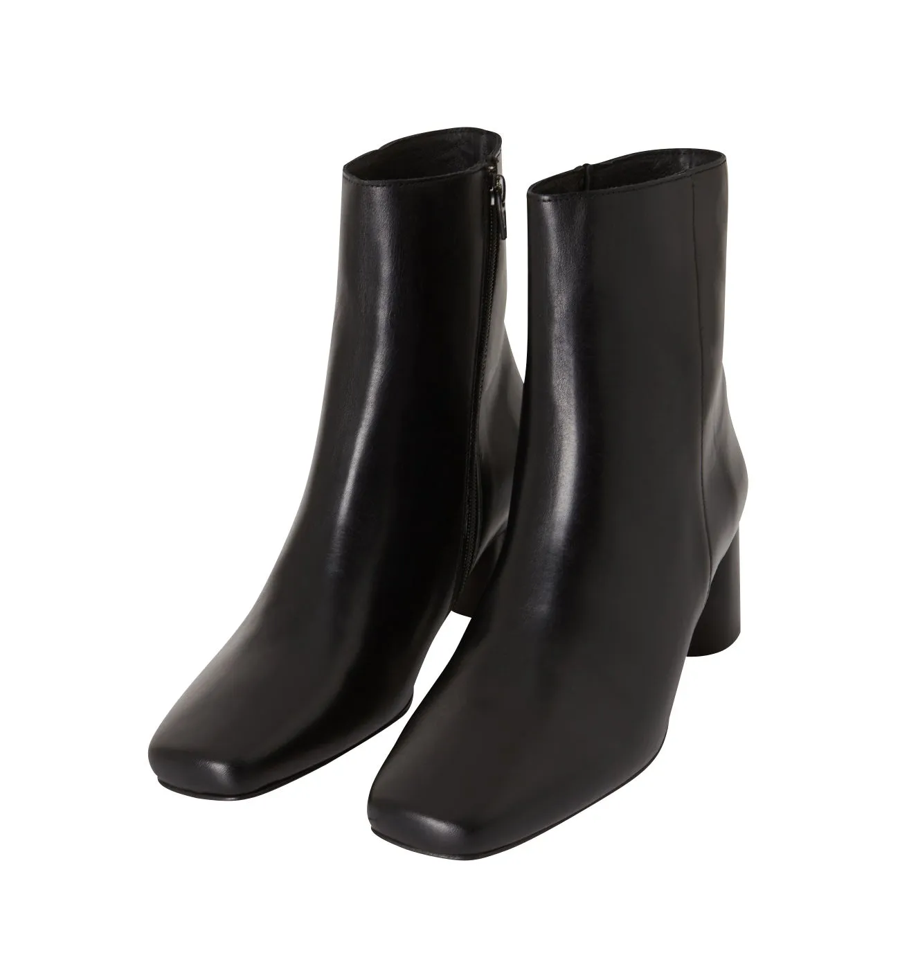 Boots en cuir à talon - Noir