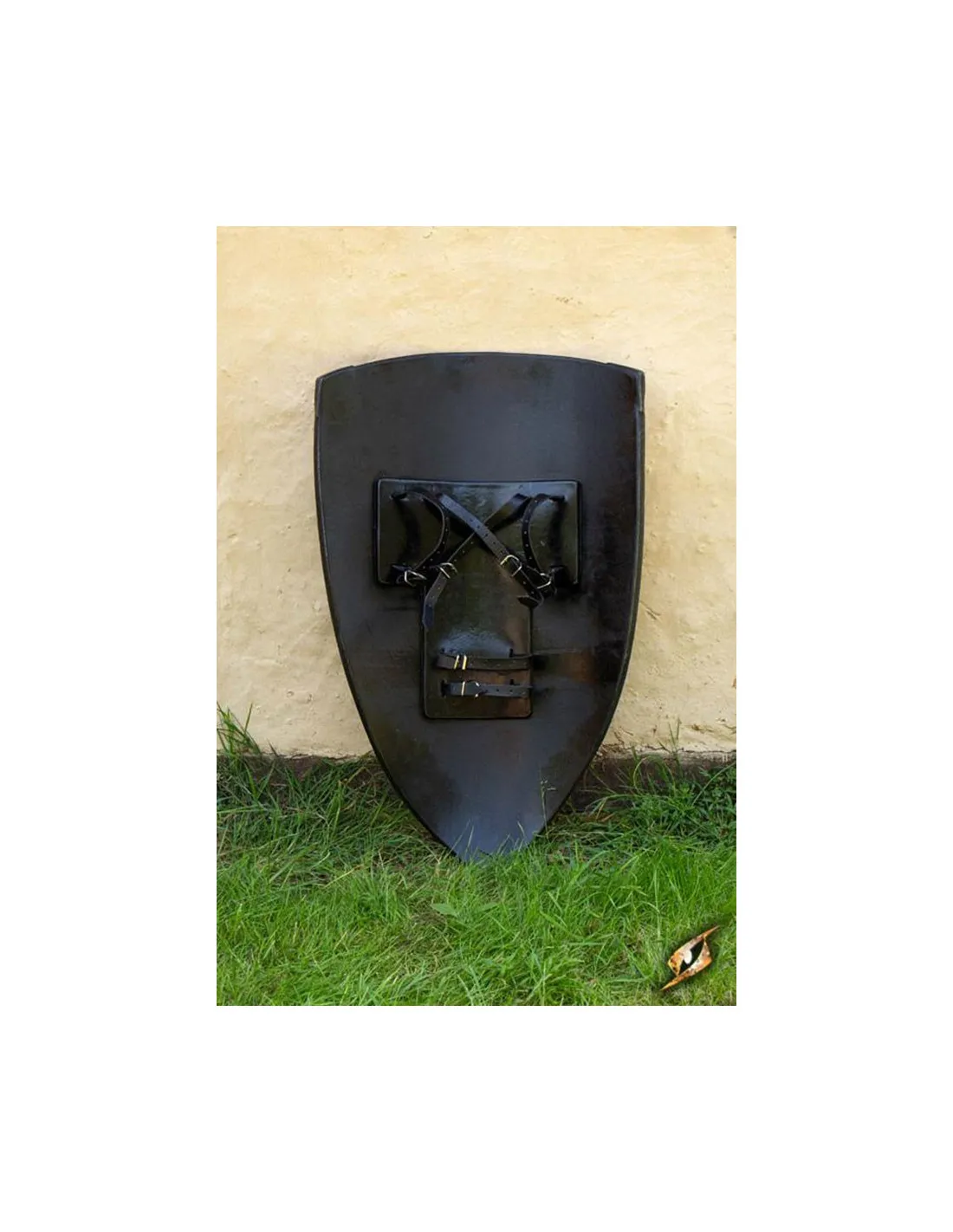 Bouclier templier blanc noir, 90 x 60 cm. ⚔️ Boutique Épées
