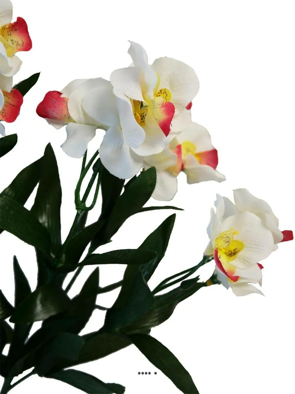 Bouquet d'orchidées artificielles 21 fleurs h33 cm superbe crème - couleur: