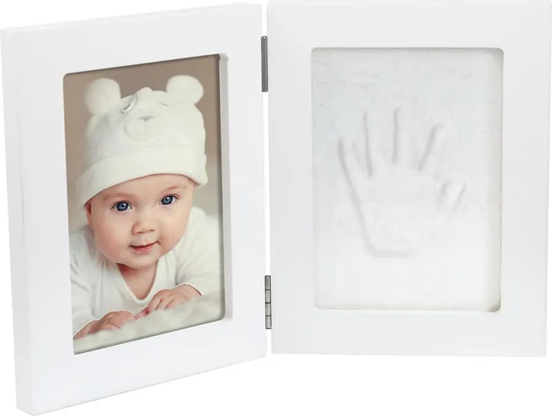 Boîte à empreinte de main avec cadre double et photo + coffret cadeau