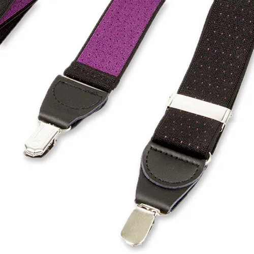 Black/Purple Polka Dot Suspenders