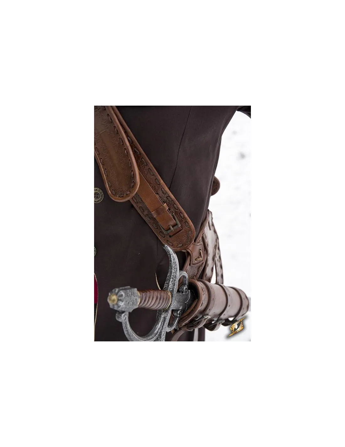 Brown Leather Pirate Shoulder Bag ⚔️ Sword Shop