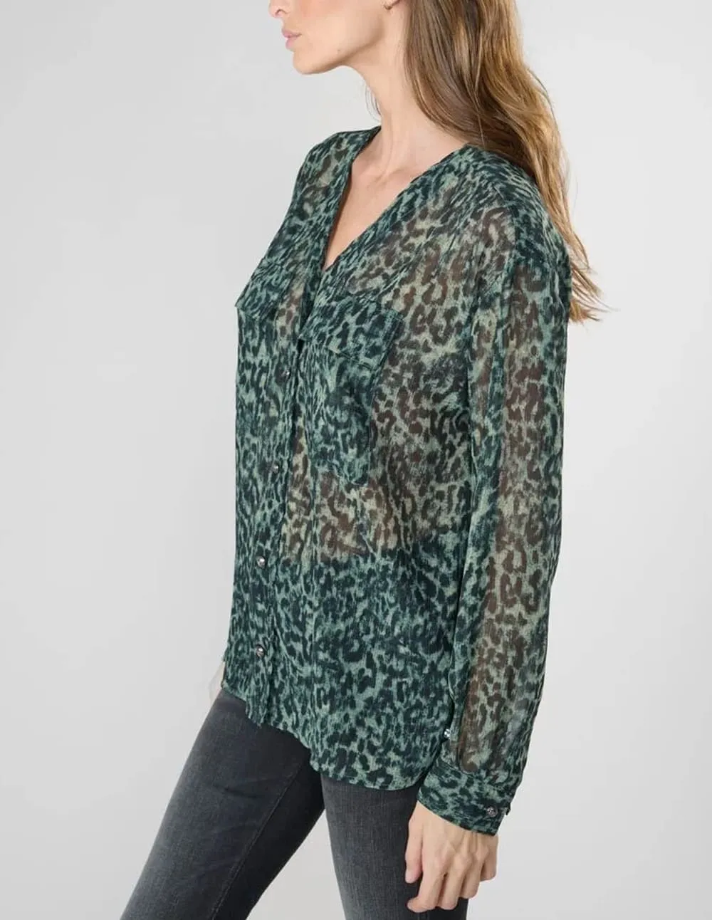 Camisa Le Temps des Cerises Zostere Verde Mujer