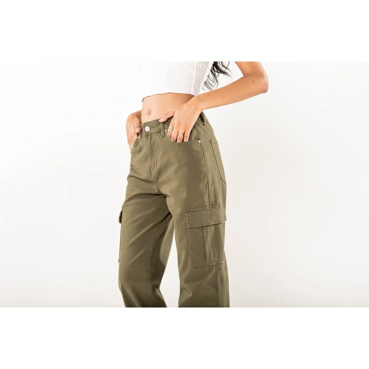 Cargo Pants Women's Stretch Khaki - High-Quality Fabric €29.90