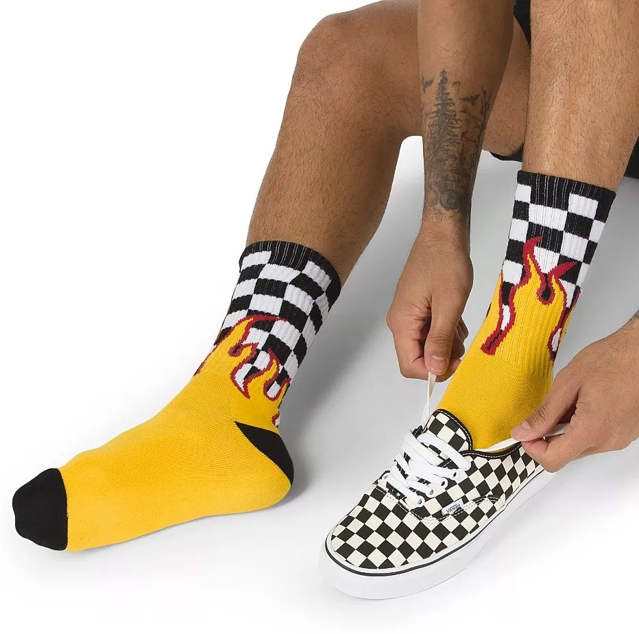 chaussettes Vans Flame Check Crew - Black Tie Dye