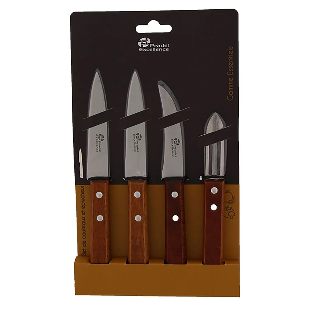 Coffret de 4 couteaux manche bois 