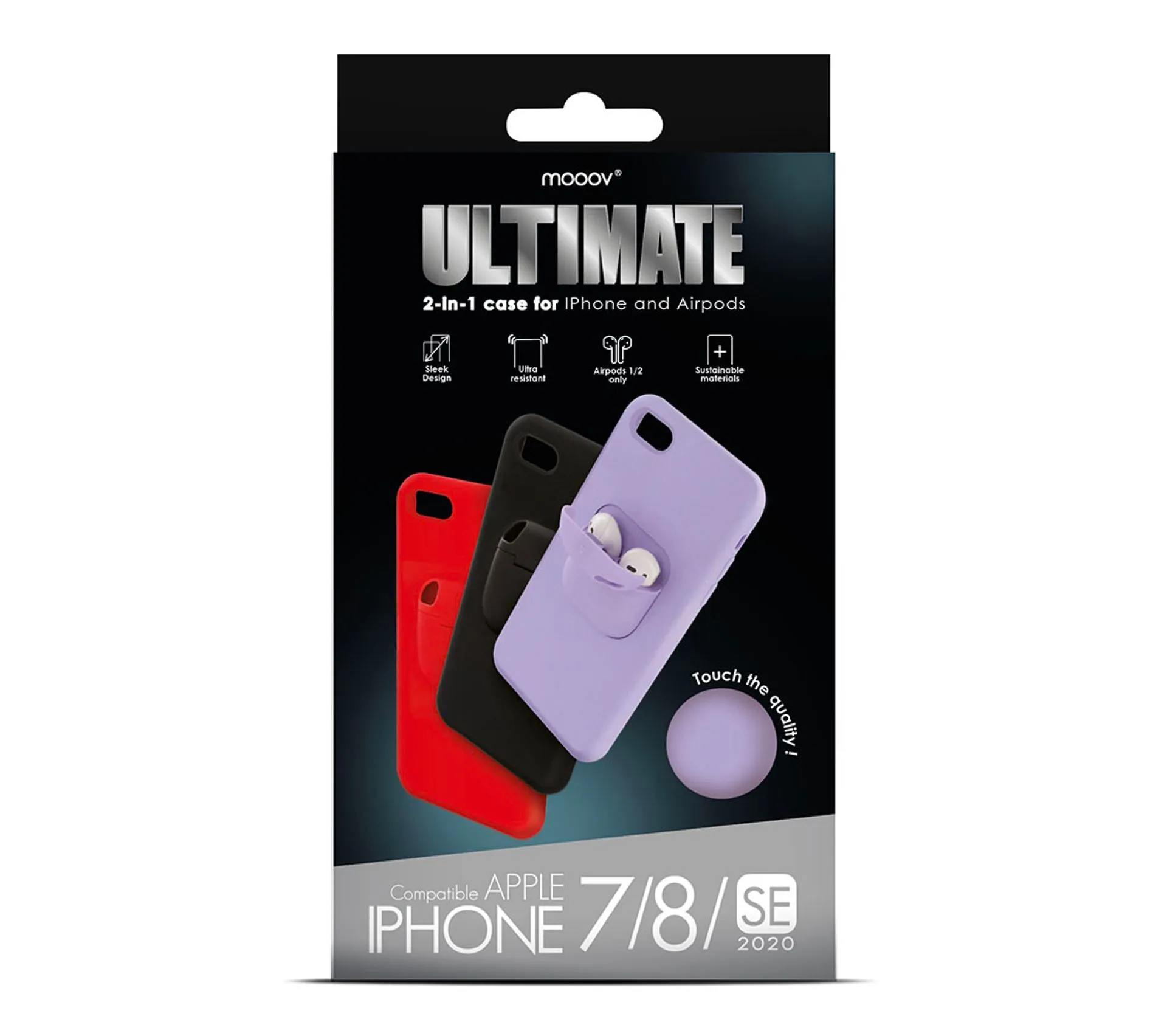 Coque Semi-rigide Ultimate Soft Touch 2-en-1 Pour iPhone 7/8/se 2020 - Lavande