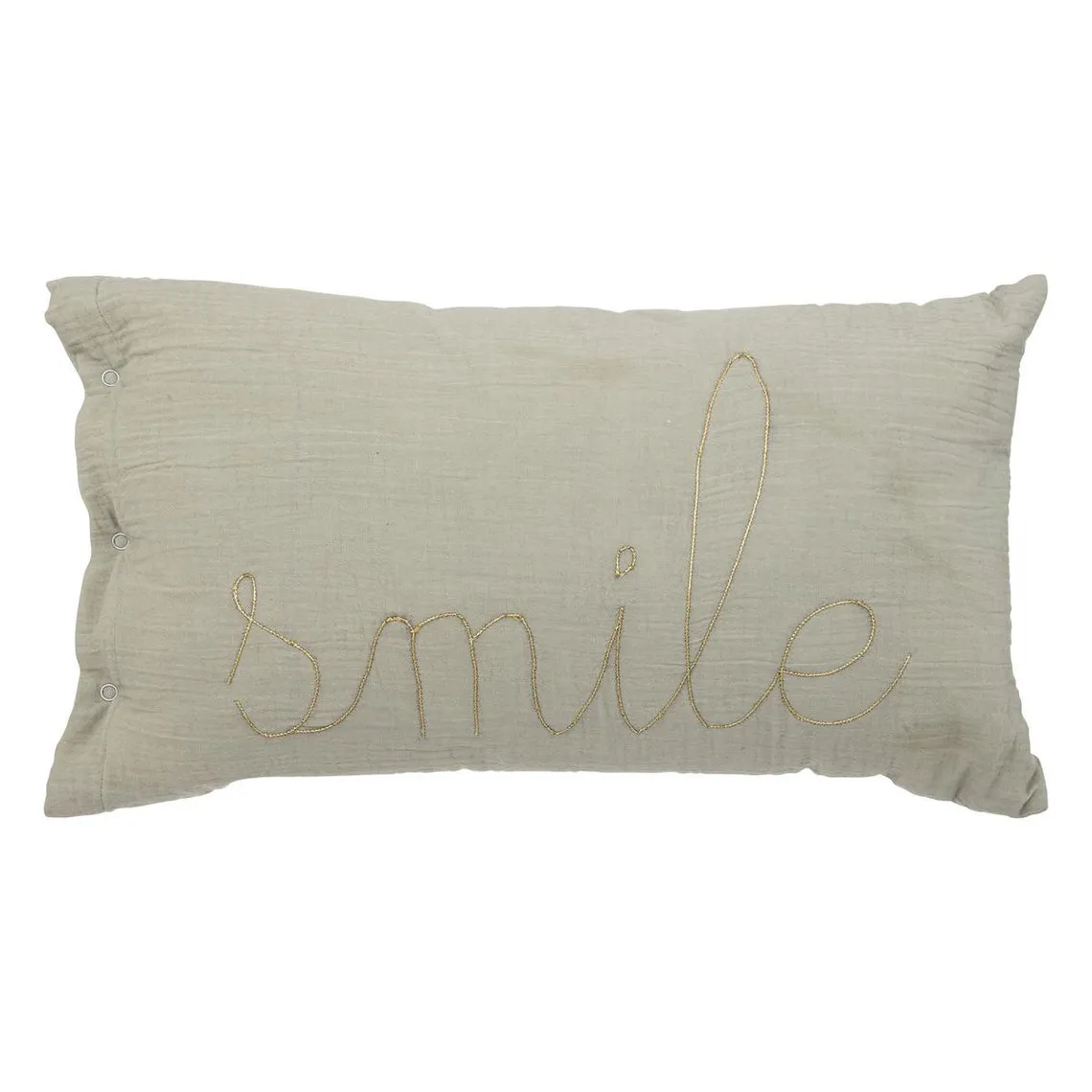Coussin rectangulaire en gaze de coton vert | 3 Suisses
