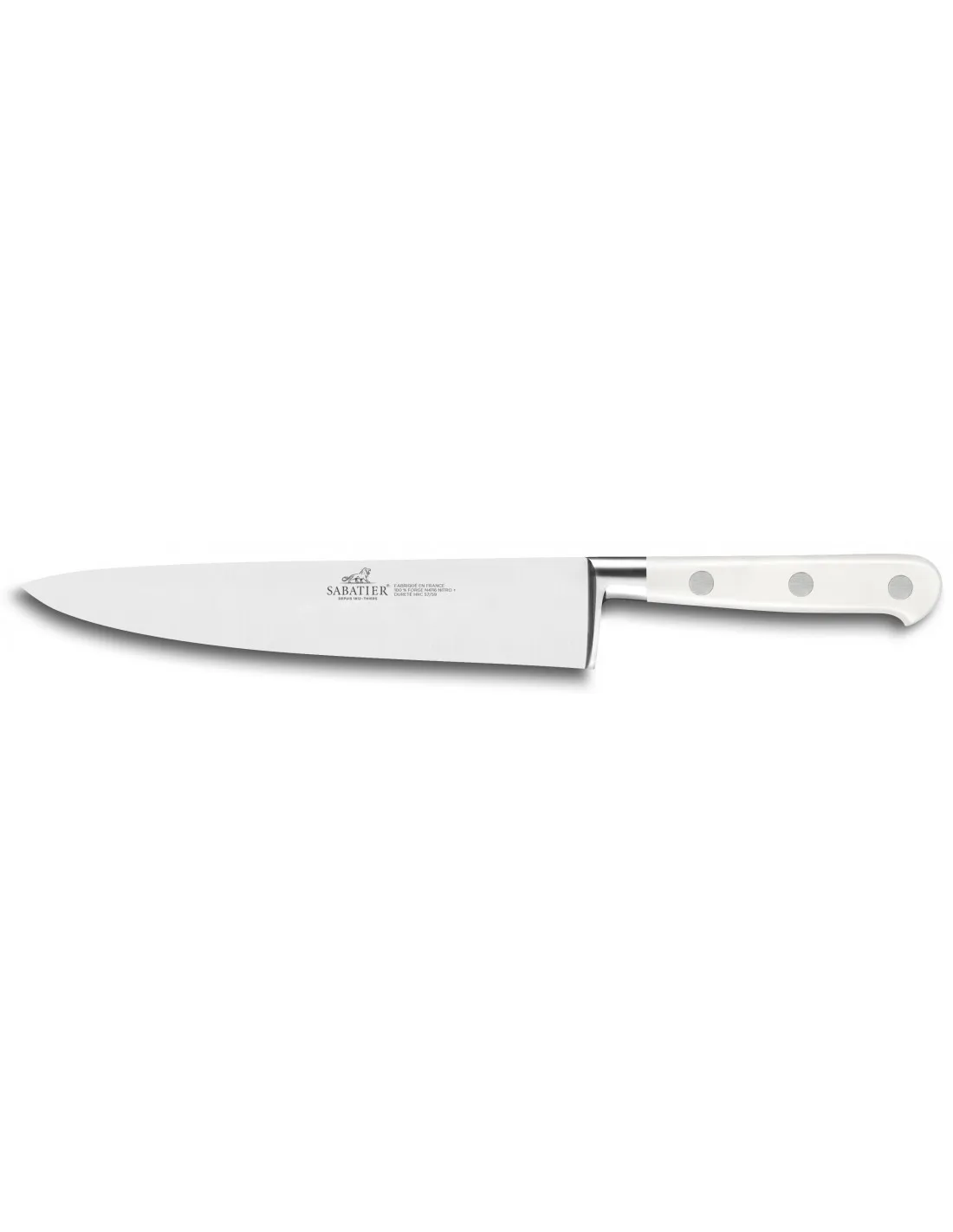 Couteau de chef lame 20cm Sabatier Toque Blanche 100% forgé
