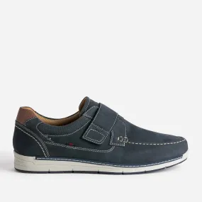 Derby FRANCE ARNO Blue Nubuck Leather - Men's Dress Shoes | ERAM