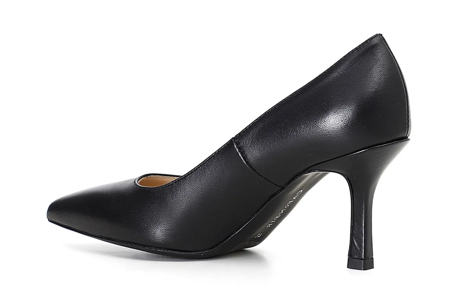 CafèNoir leather pumps with pointed heel.