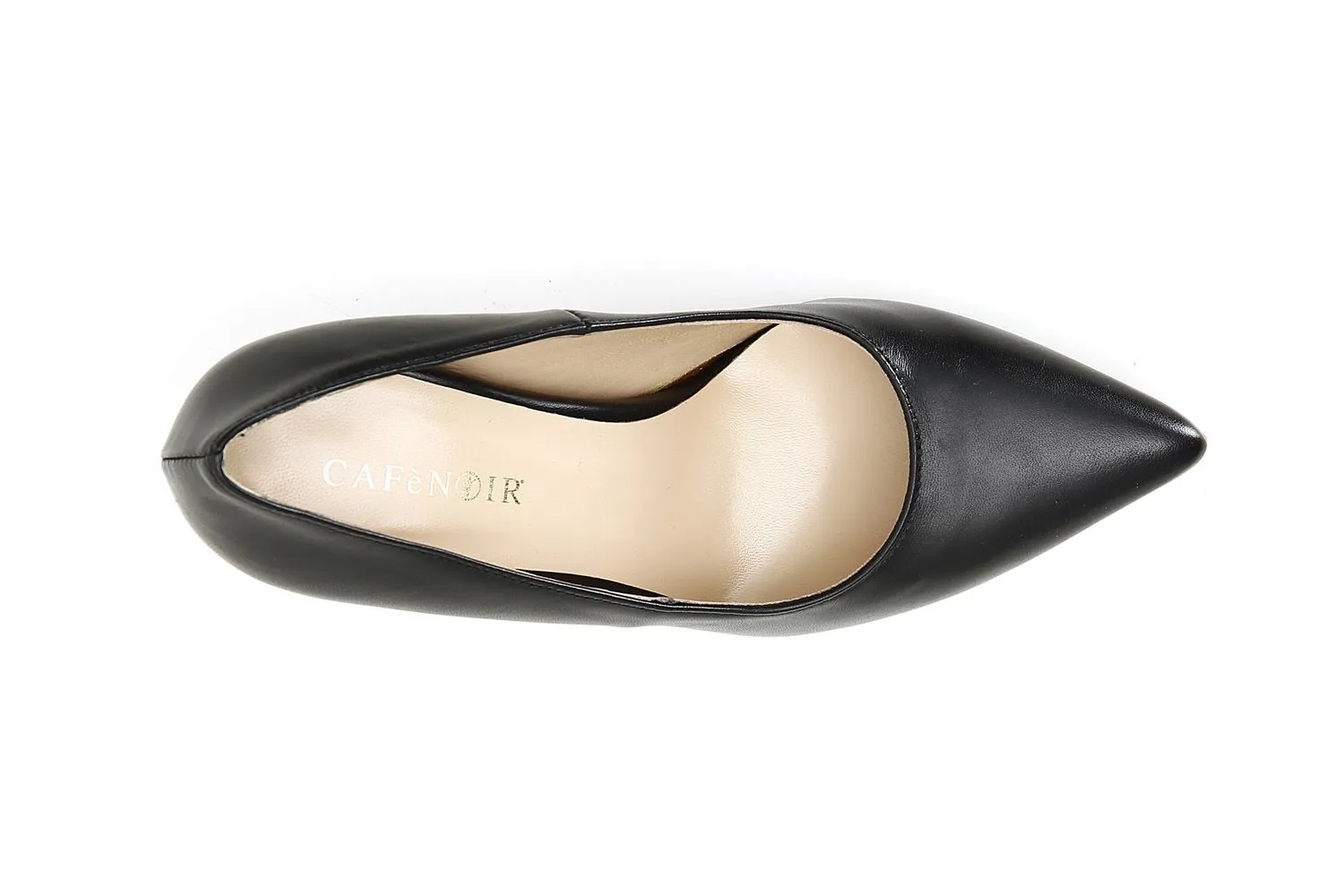 CafèNoir leather pumps with pointed heel.