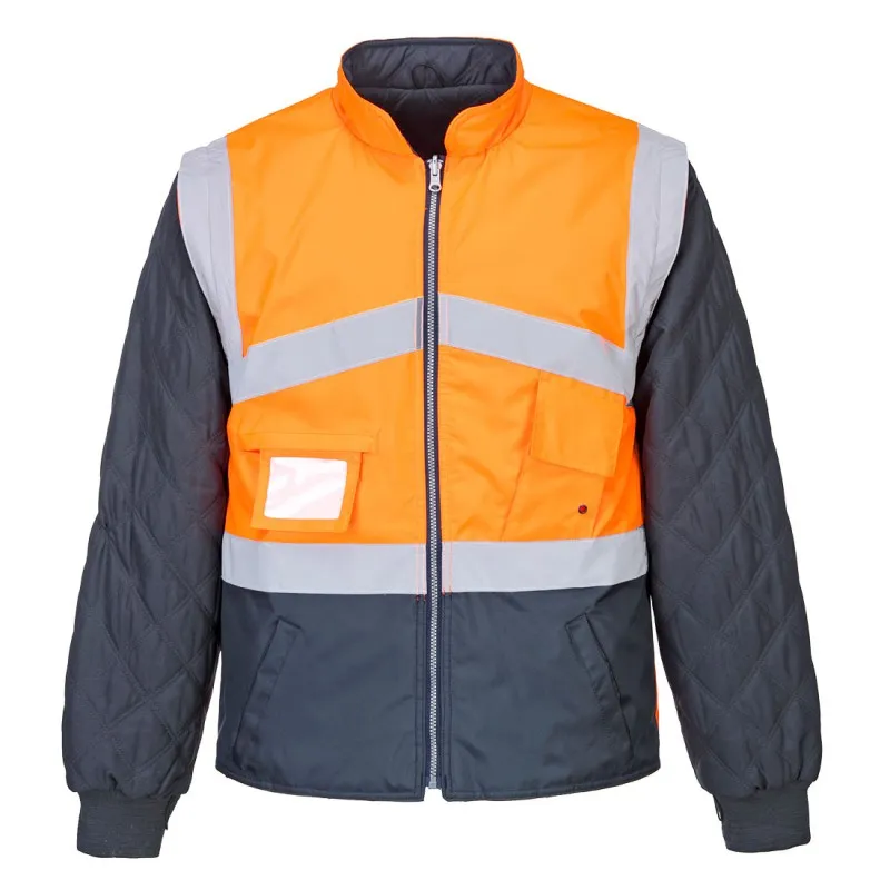 Gilet Hivis Bicolore Reversible Orange/Marine - S769