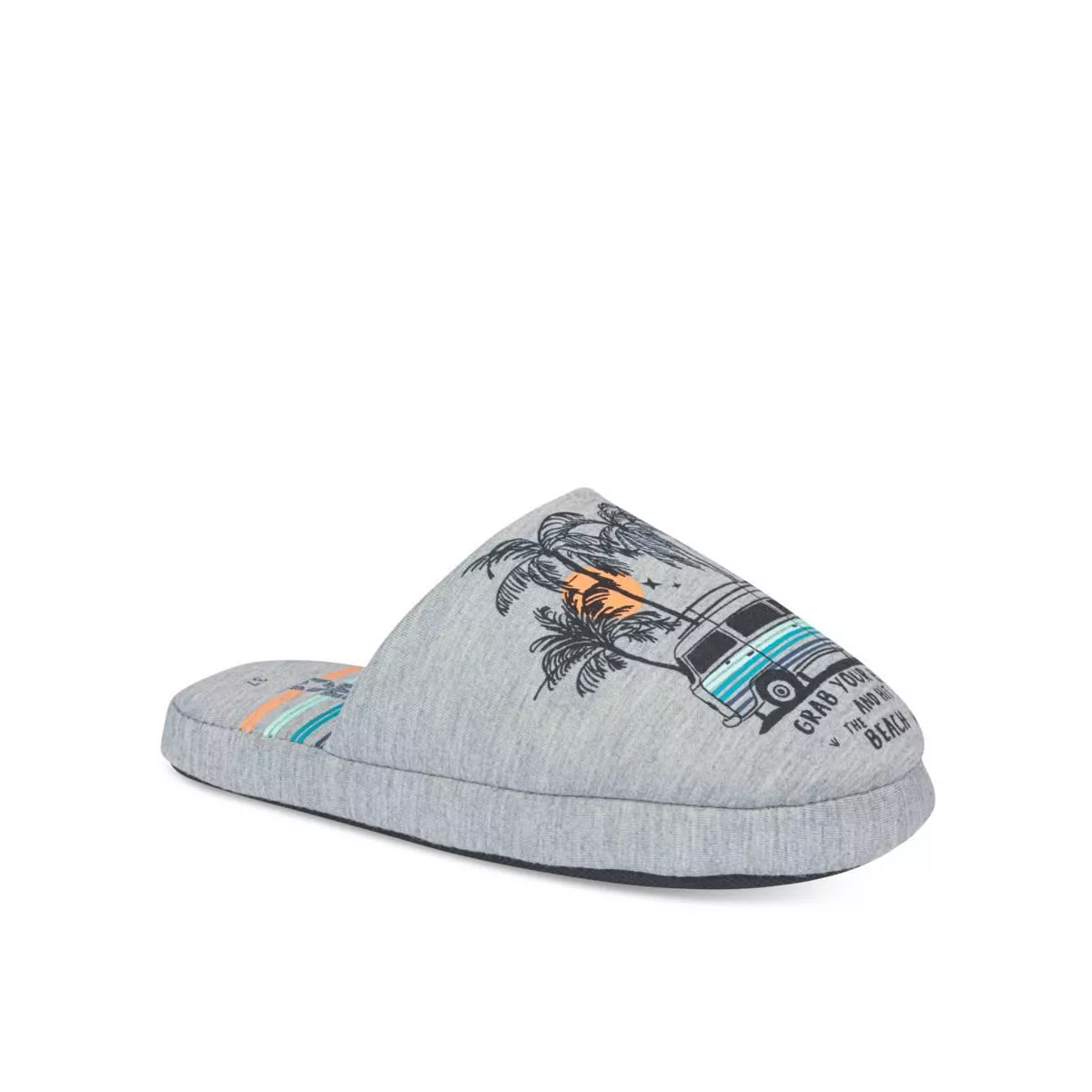 Gray Denim Side Slippers
