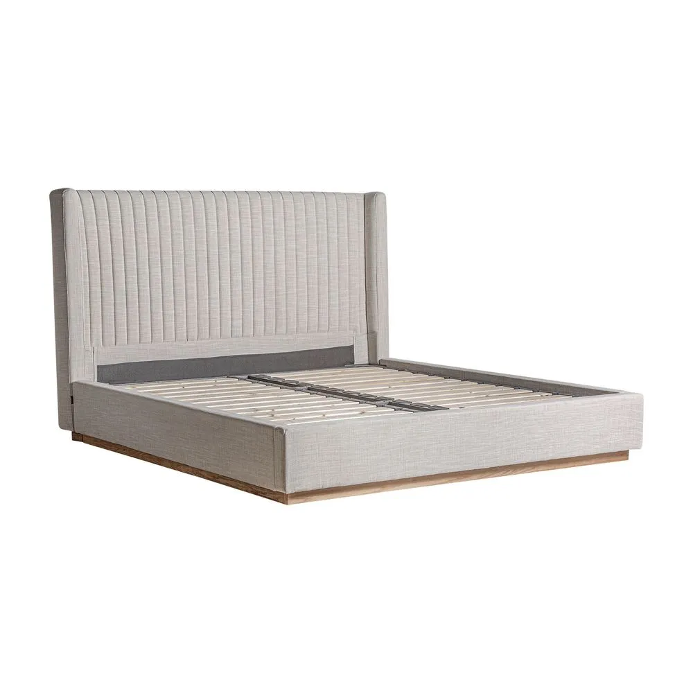 Gray polyester bed 220x200x125 cm
