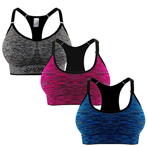 Libella – Soutien-Gorge de Sport Femme – Push Up Brassière Uni – Maintien Rembourrée – Bra sans Armature