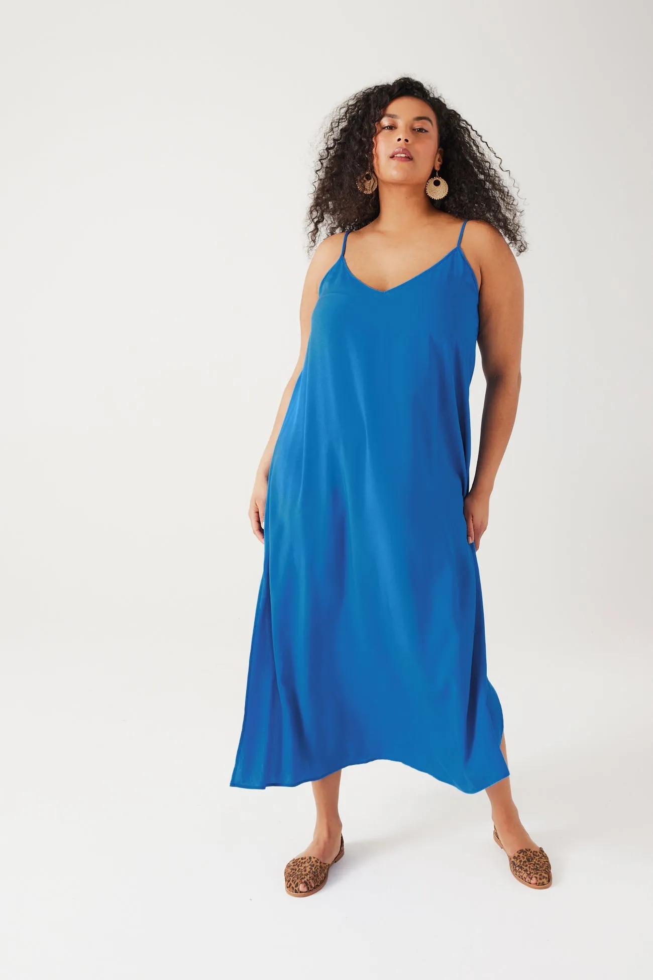 Long Blue Strappy Dress