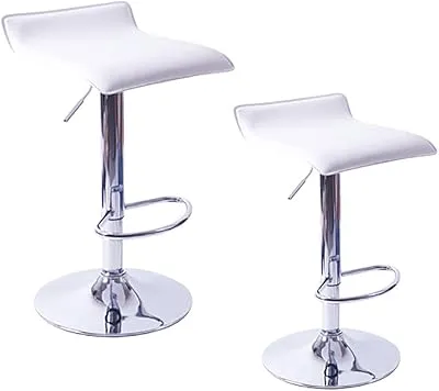 Lot de 2 chaises de bar réglables en cuir pu avec repose