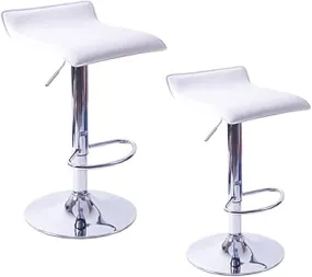 Lot de 2 chaises de bar réglables en cuir pu avec repose