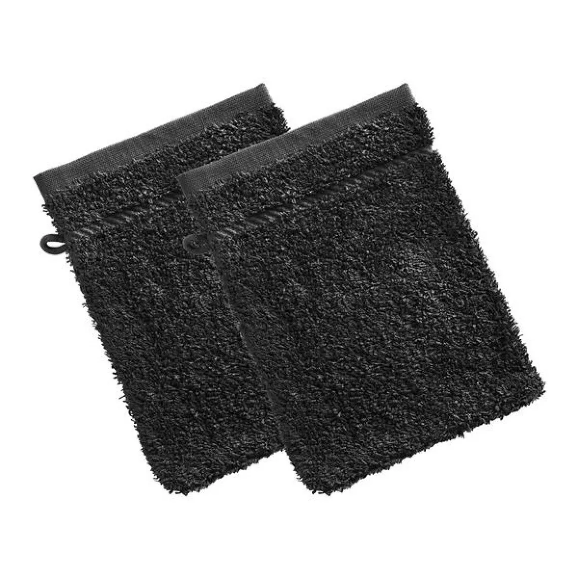 Pack of 2 gray charcoal cotton CLAIRE 420 washcloths | 3 Suisses