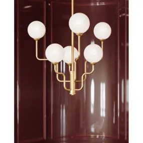 Lustre ONYX 6x25W G9 Feuille d'or vieilli