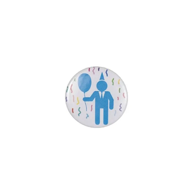 masculin party round badge design
