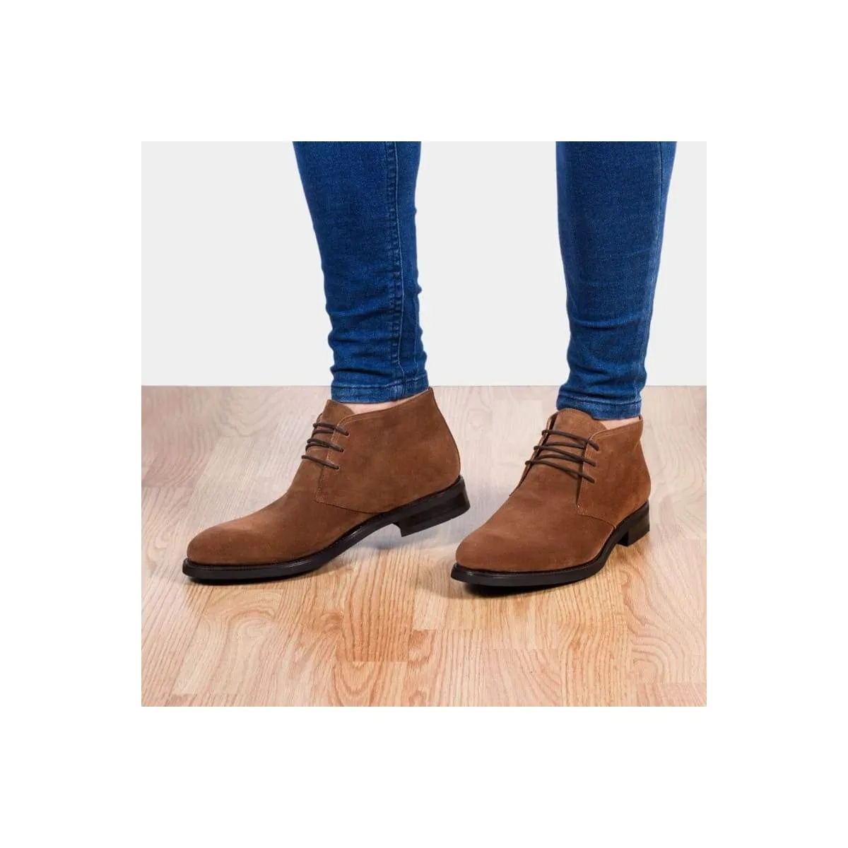 Men's Leather Lace-Up Boots - Brown