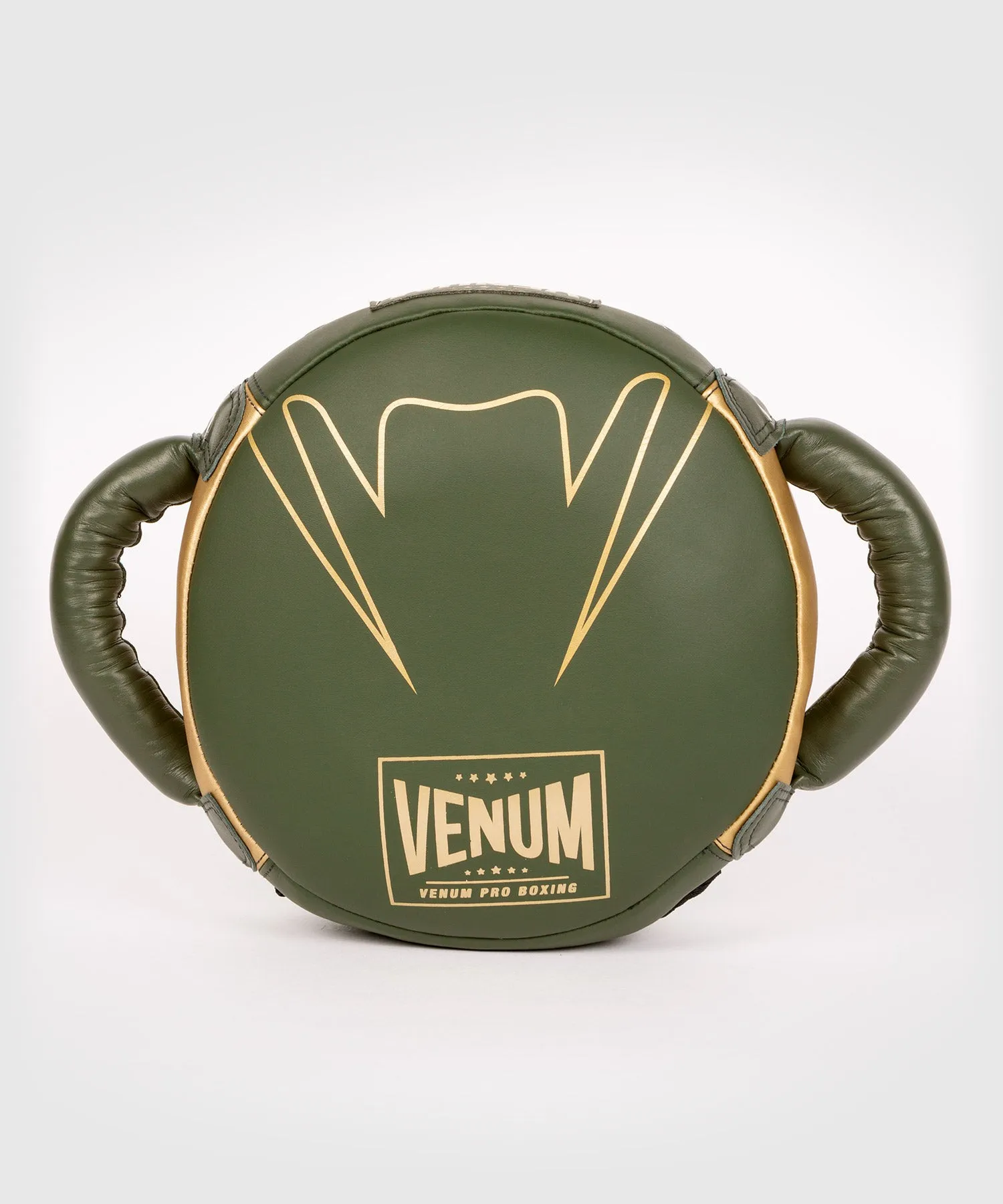 Venum Pro Boxing Mini Round Shield - Khaki/Gold.