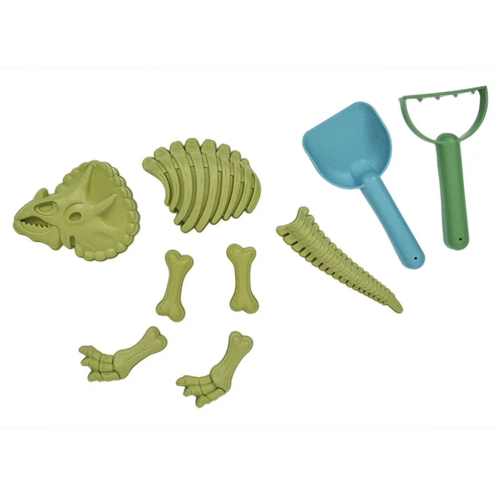Moule dinosaure avec pelle et rateau 9 pièces
