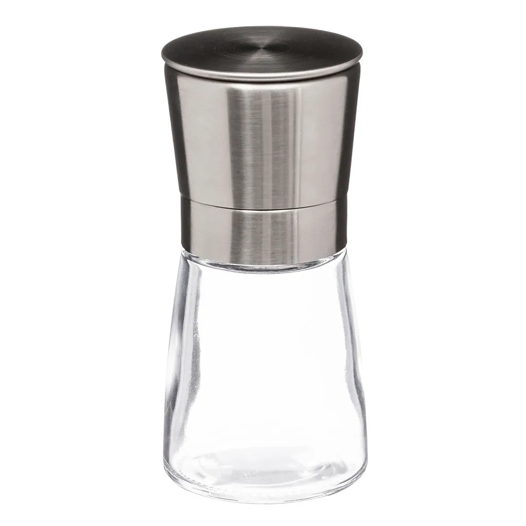 Moulin à épices verre et inox H 14cm 