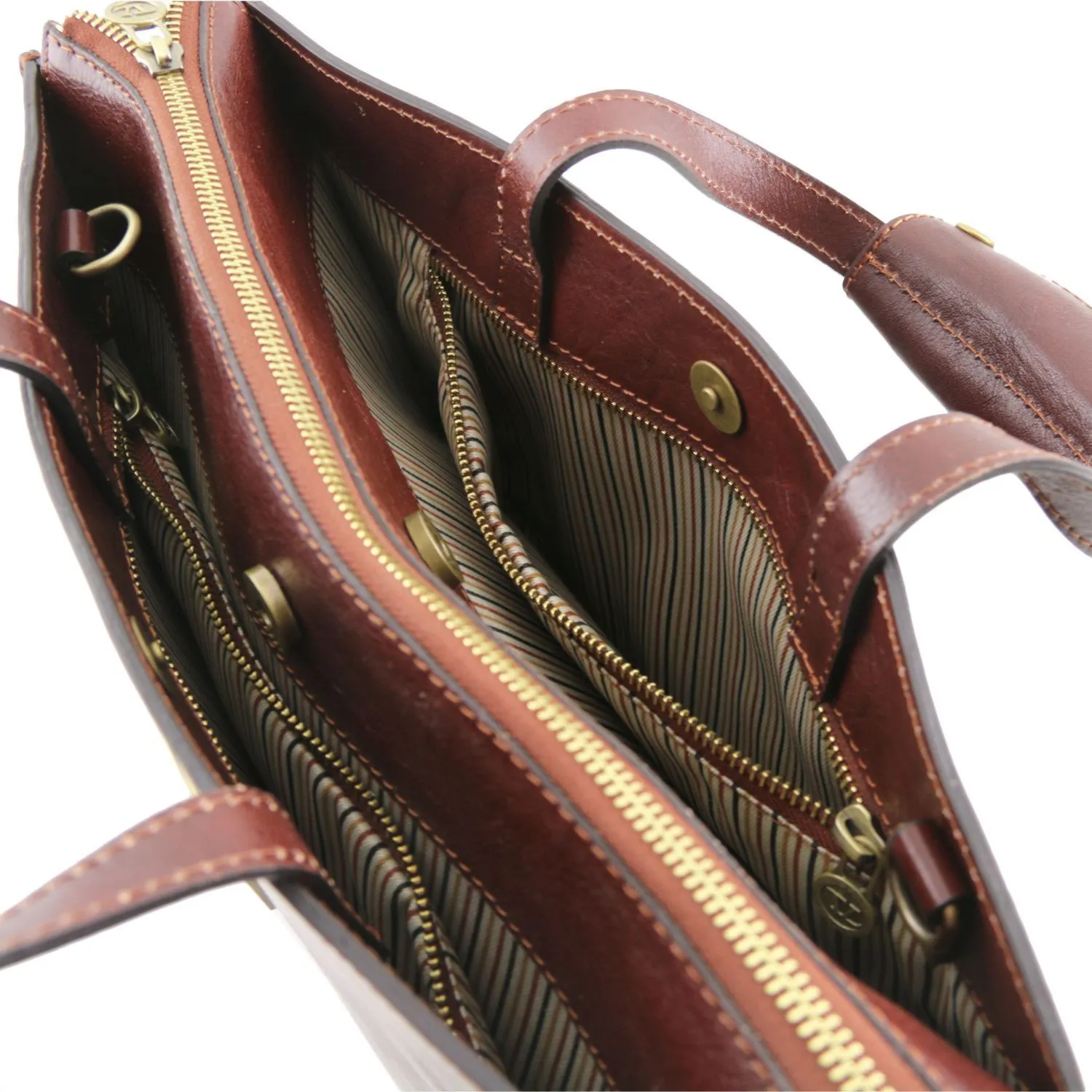 Palermo Serviette en Cuir Avec 3 Compartiments Miel TL141343