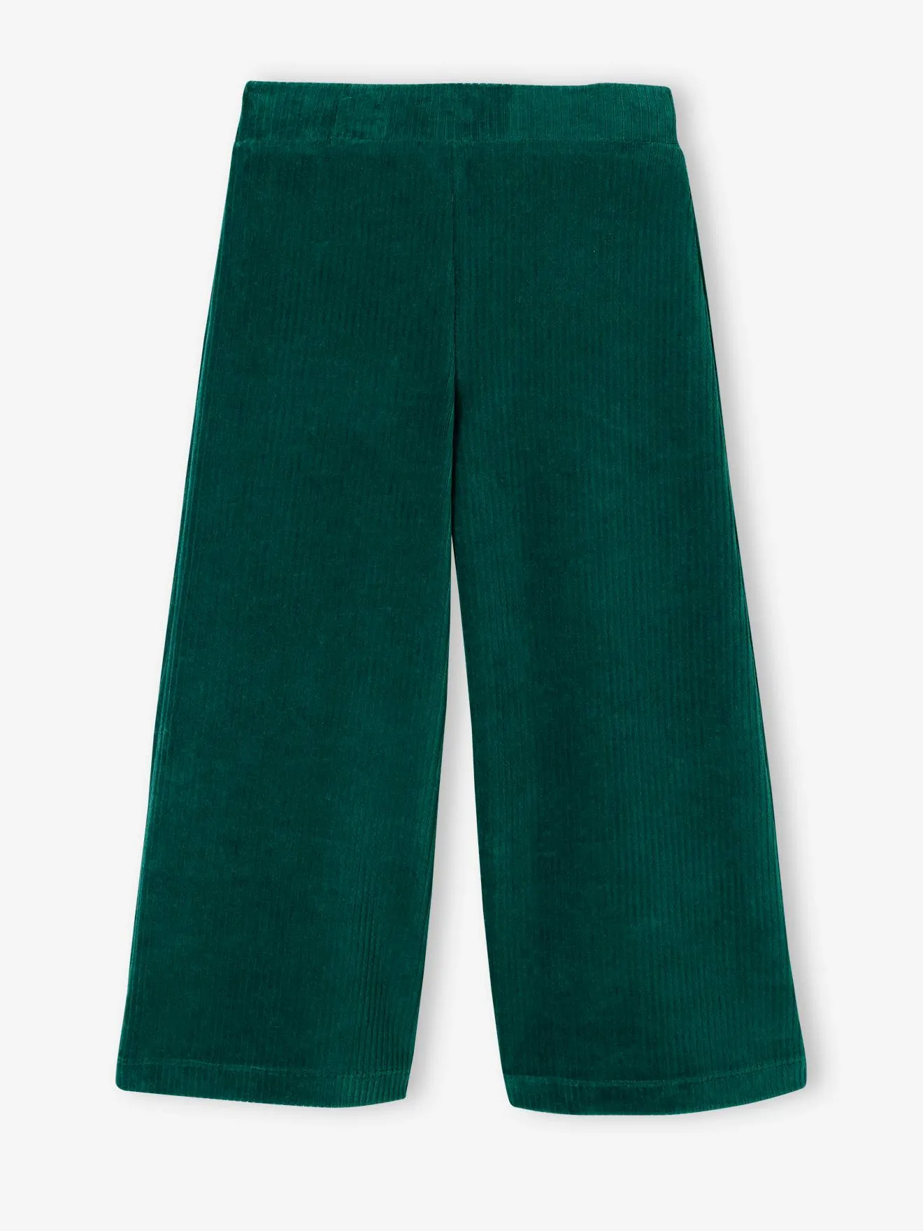 Pantalon large en velours fille marron - Vertbaudet