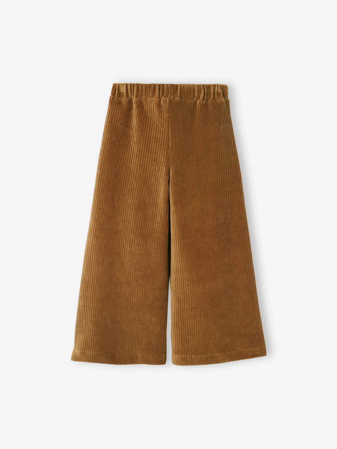 Pantalon large en velours fille marron - Vertbaudet