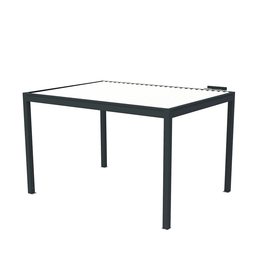 Pergola motorisée OUESSANT autoportante grise largeur 4m05