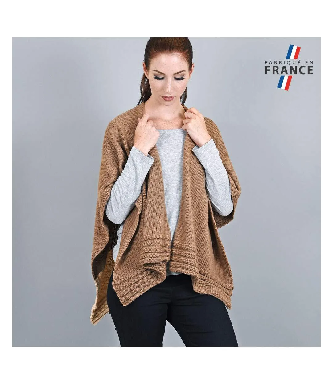 Poncho bicolore Natasa - Fabriqué en France