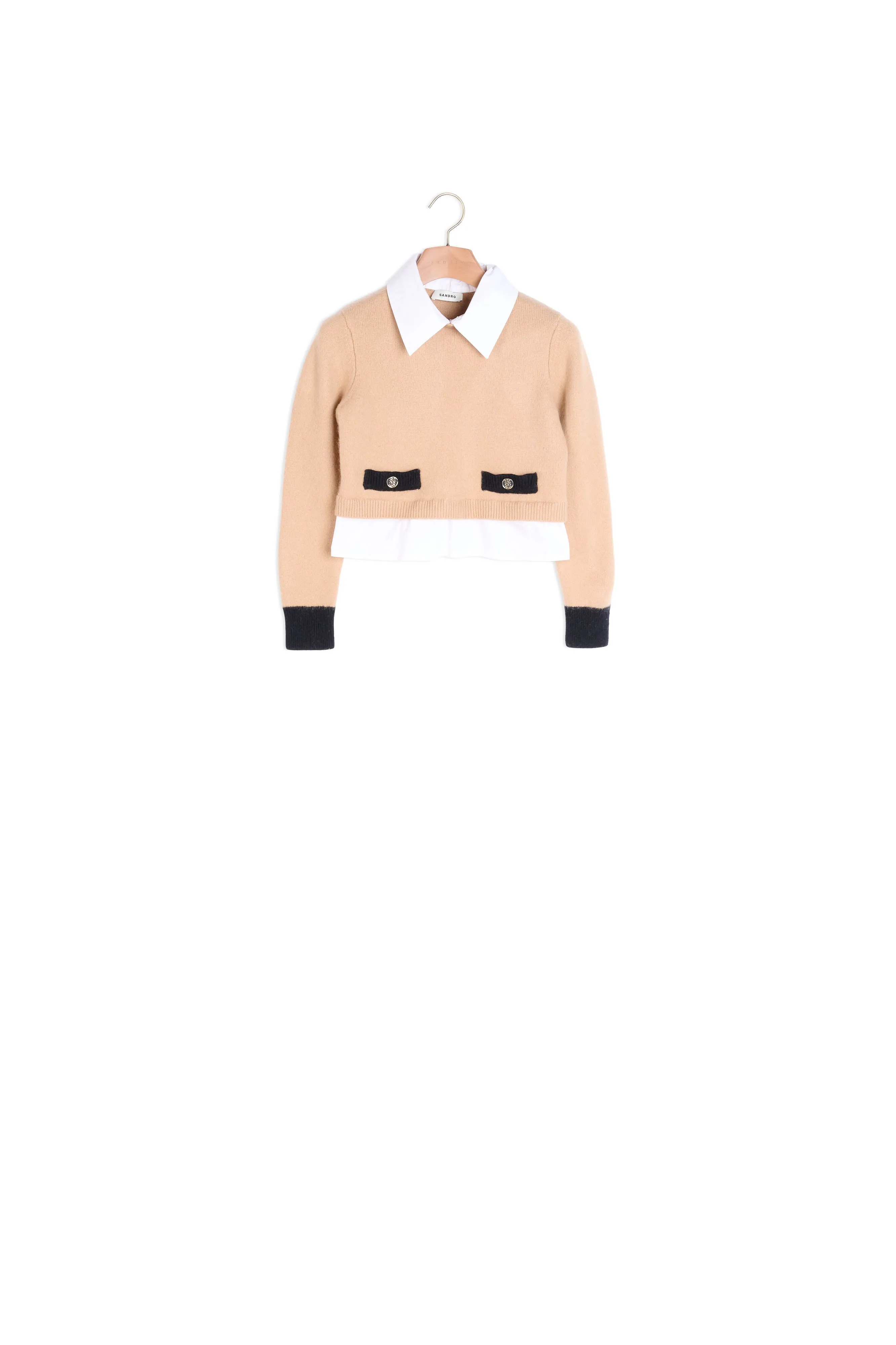 Pull court en laine et cachemire