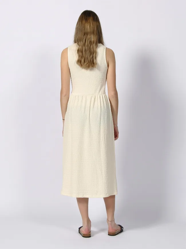 Robe midi aria blanc ivoire femme - Deeluxe | wimod