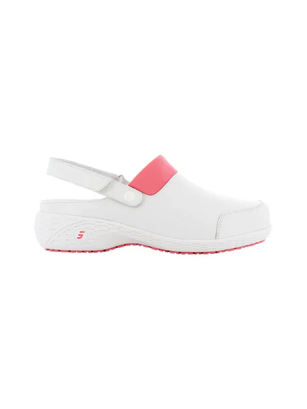 Fuschia Leather Heel Hospital Clog Sheila.