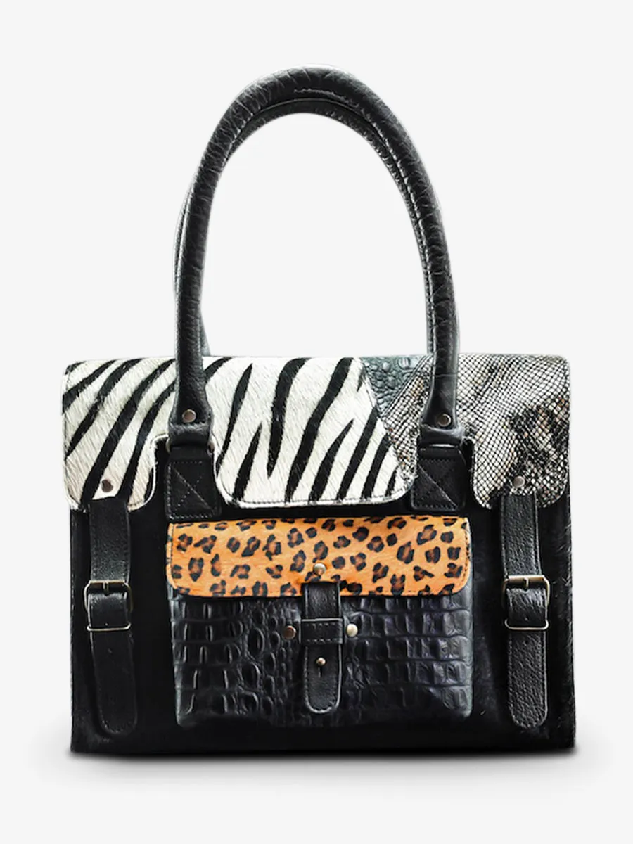SAC BANDOULIÈRE CUIR FEMME NOIR LeRive Gauche - M Chimère - Noir