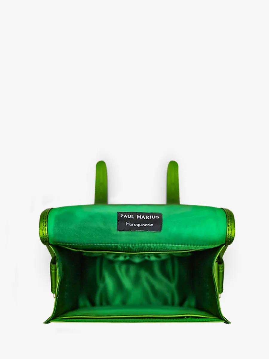 Green Leather Crossbody Bag LaSacoche S - Absinthe