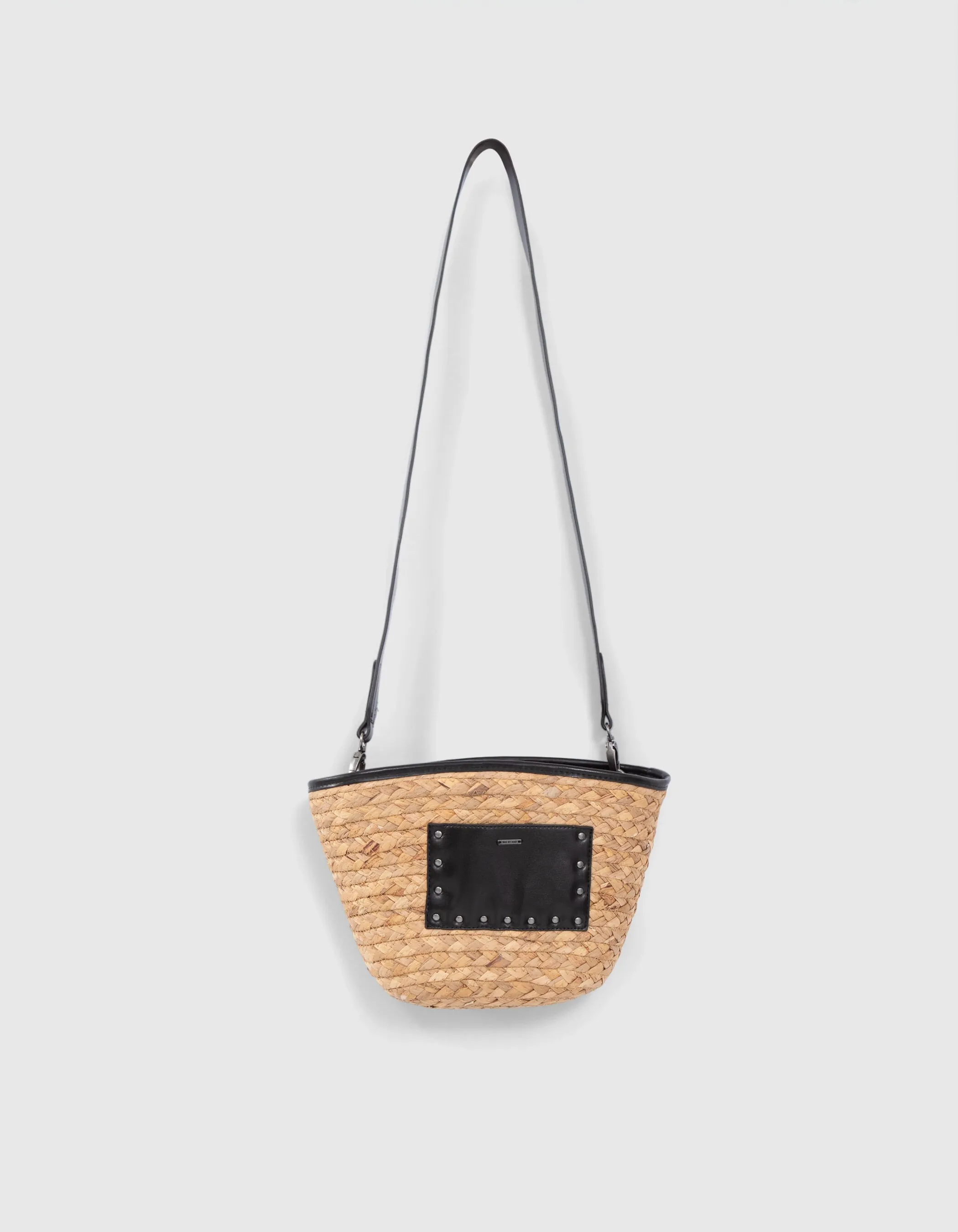 Straw Beach Bag Black and Beige for Girls