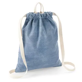 Backpack - Denim Gym Bag with Straps - BG642 - Light Blue