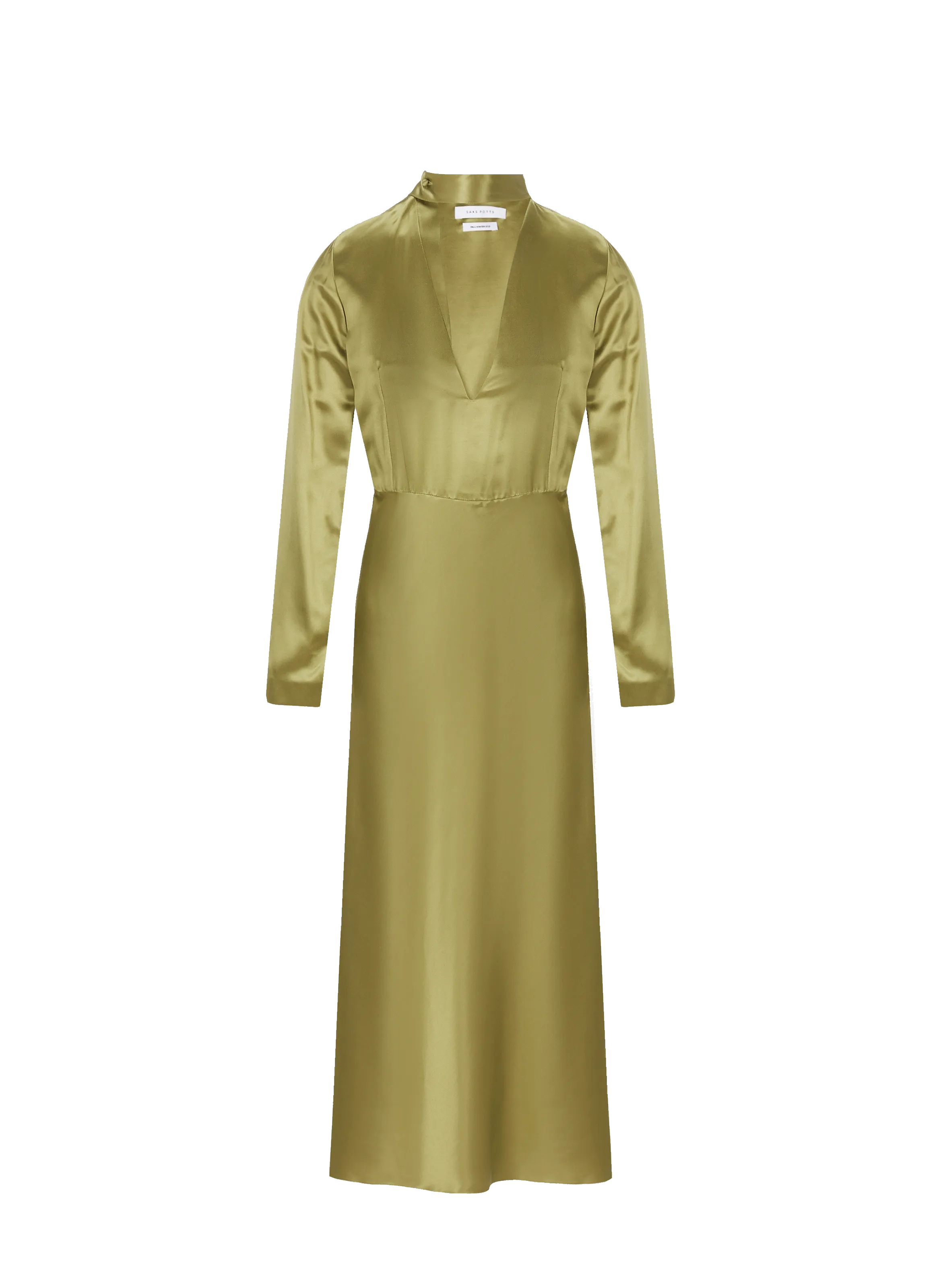 SAKS POTTS  Robe midi en soie - Vert